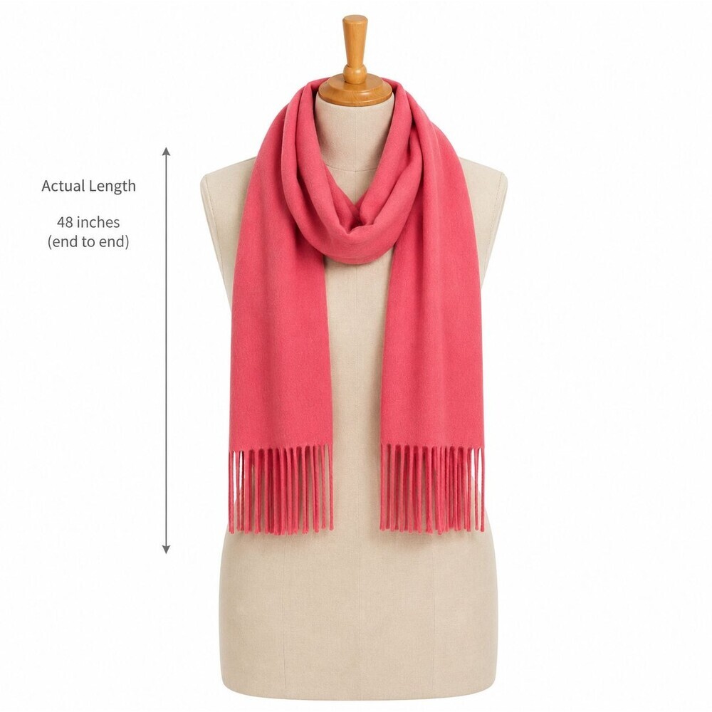 Christian Dior Monsieur Scarf Cashmaire Acrylic Fringe SOFT Salmon Preppy Classy